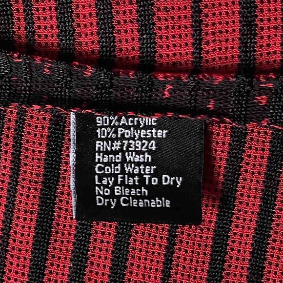 Misook Printed Tonal Knit Cardigan Jacket M Red Black Long Sleeve Acrylic Blend - Picture 5 of 7